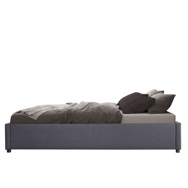 Lit coffre Otta 160x200cm tissu gris