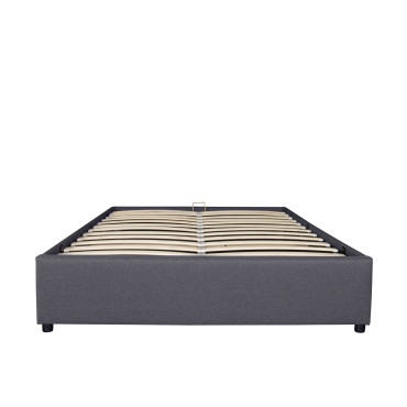 Lit coffre Otta 160x200cm tissu gris