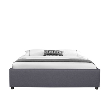 Lit coffre Otta 160x200cm tissu gris