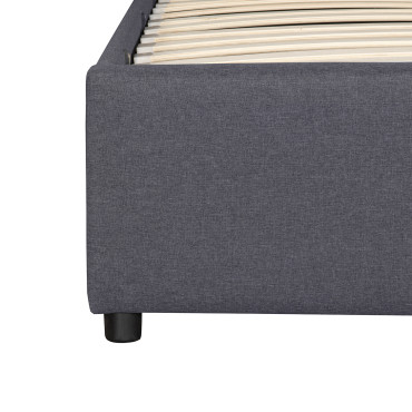 Lit coffre Otta 160x200cm tissu gris