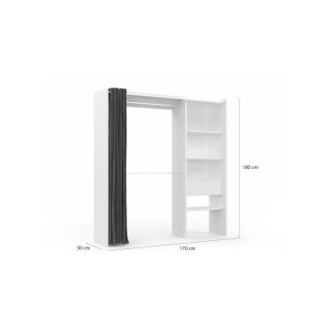 Dressing Aline extensible 120-170cm blanc