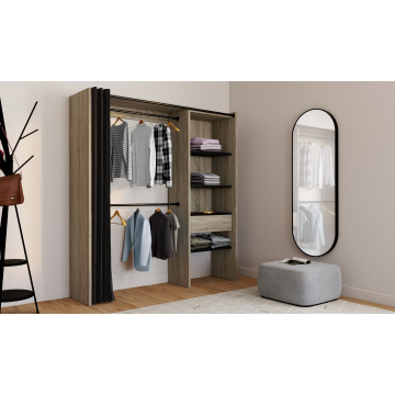 Dressing Aline extensible 120-170cm effet bois