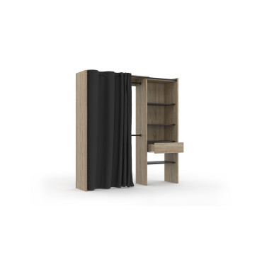 Dressing Aline extensible 120-170cm effet bois
