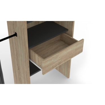 Dressing Aline extensible 120-170cm effet bois