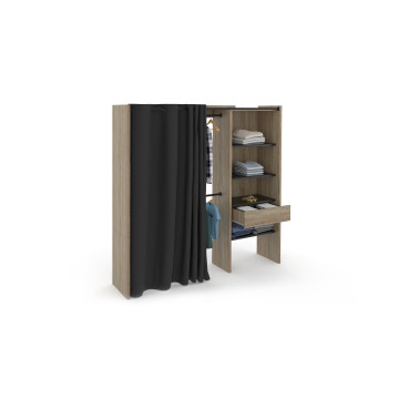 Dressing Aline extensible 120-170cm effet bois