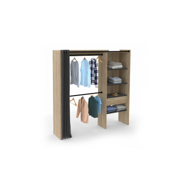Dressing Aline extensible 120-170cm effet bois