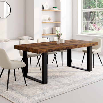 Table à manger extensible Brixton effet bois vieilli 200-300cm