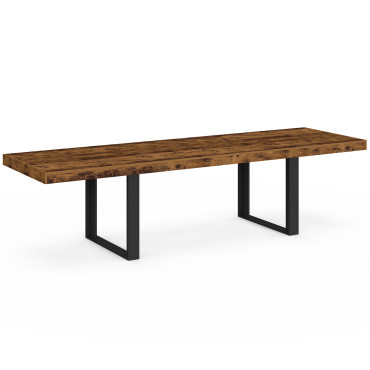Table à manger extensible Brixton effet bois vieilli 200-300cm