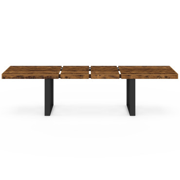 Table à manger extensible Brixton effet bois vieilli 200-300cm