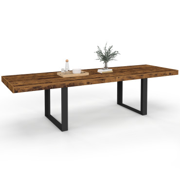 Table à manger extensible Brixton effet bois vieilli 200-300cm
