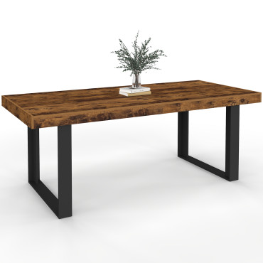 Table à manger extensible Brixton effet bois vieilli 200-300cm
