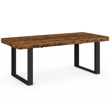Table à manger extensible Brixton effet bois vieilli 200-300cm