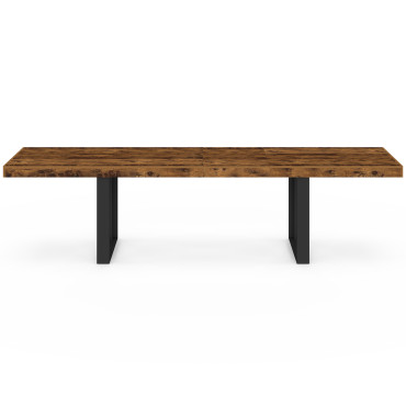 Table à manger extensible Brixton effet bois vieilli 200-300cm