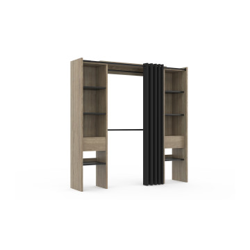 Dressing Justine extensible 120-180cm double colonne effet bois
