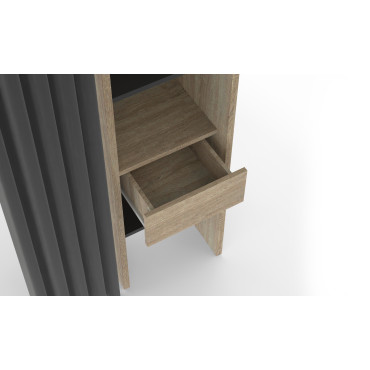 Dressing Justine extensible 120-180cm double colonne effet bois