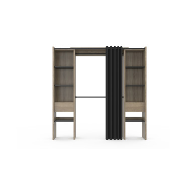 Dressing Justine extensible 120-180cm double colonne effet bois