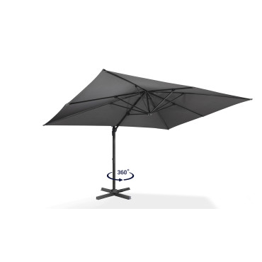 Parasol Sombra 360° rectangle 4x3m gris + housse
