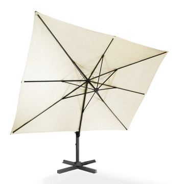 Parasol Sombra 360° rectangle 4x3m crème + housse