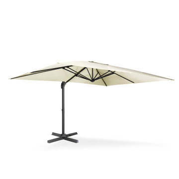 Parasol Sombra 360° rectangle 4x3m crème + housse