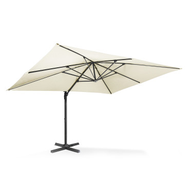 Parasol Sombra 360° rectangle 4x3m crème + housse