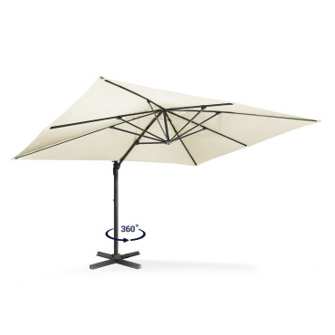 Parasol Sombra 360° rectangle 4x3m crème + housse