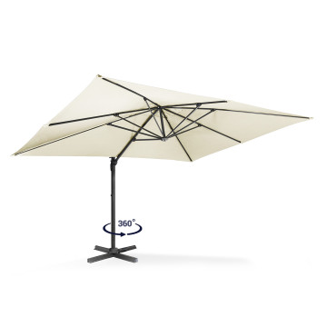 Parasol Sombra 360° rectangle 4x3m crème + housse