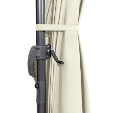 Parasol Sombra 360° rectangle 4x3m crème + housse