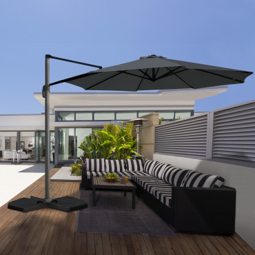 Parasol Sombra 360° rond Ø3m gris + housse