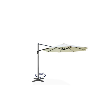 Parasol Sombra 360° rond Ø3m crème + housse