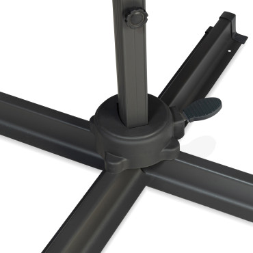 Parasol Sombra 360° carré 3m gris + housse