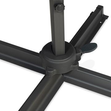 Parasol Sombra 360° carré 3m gris + housse