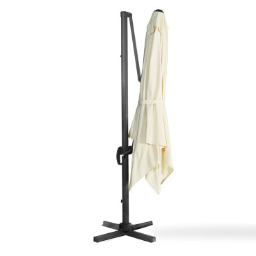 Parasol Sombra 360° carré 3m crème + housse