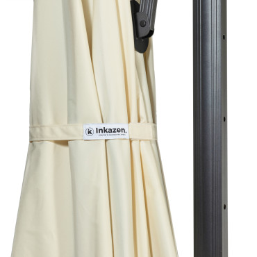 Parasol Sombra 360° carré 3m crème + housse