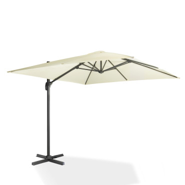 Parasol Sombra 360° carré 3m crème + housse