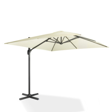 Parasol Sombra 360° carré 3m crème + housse
