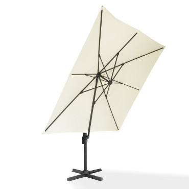 Parasol Sombra 360° carré 3m crème + housse