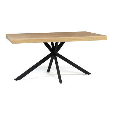 Table à manger Spider bois et noir 160cm