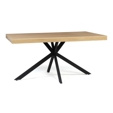 Table à manger Spider bois et noir 160cm