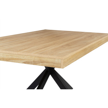 Table à manger Spider bois et noir 160cm
