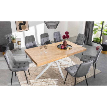 Table à manger Spider bois et blanc 160cm