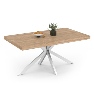 Table à manger Spider bois et blanc 160cm