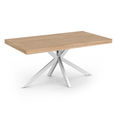 Table à manger Spider bois et blanc 160cm