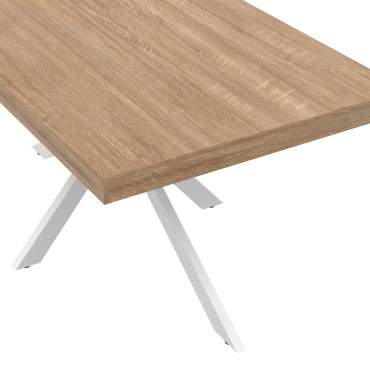 Table à manger Spider bois et blanc 160cm