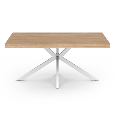 Table à manger Spider bois et blanc 160cm