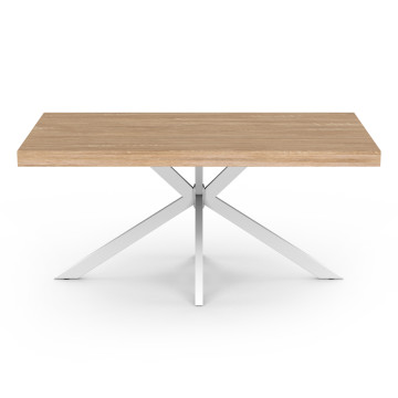 Table à manger Spider bois et blanc 160cm