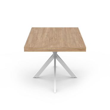 Table à manger Spider bois et blanc 160cm