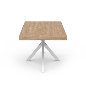 Table à manger Spider bois et blanc 160cm