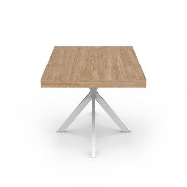 Table à manger Spider bois et blanc 160cm