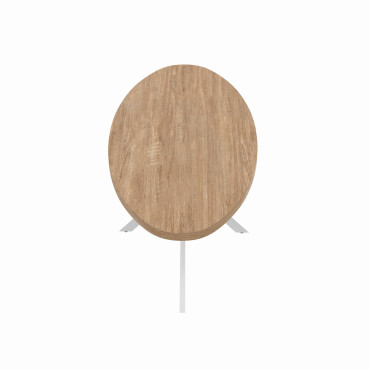 Table à manger ovale Céleste bois et blanc 200cm