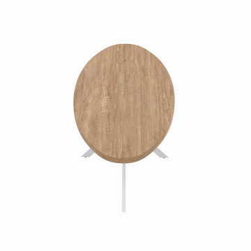 Table à manger ovale Céleste bois et blanc 200cm